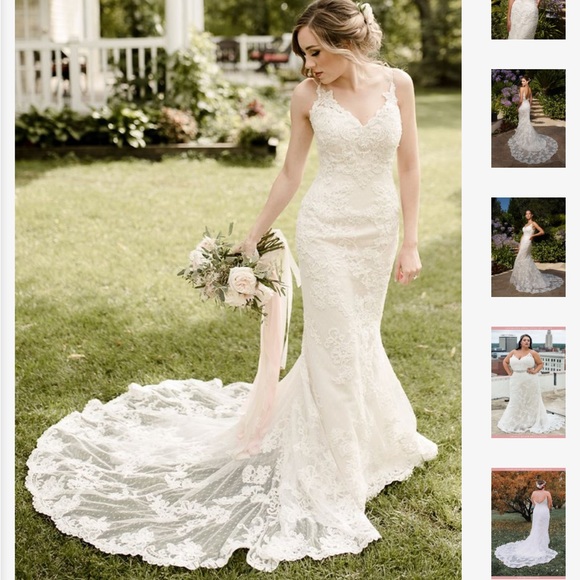 CASABLANCA bridal gown, champagne color, size 10, worn once, in great condition - Picture 1 of 10